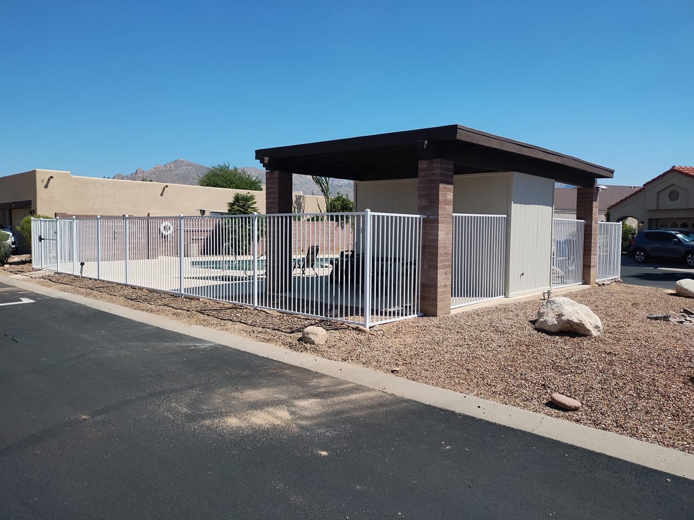 Commercial steel fence sidewalk — Emery Welding & Ironwork