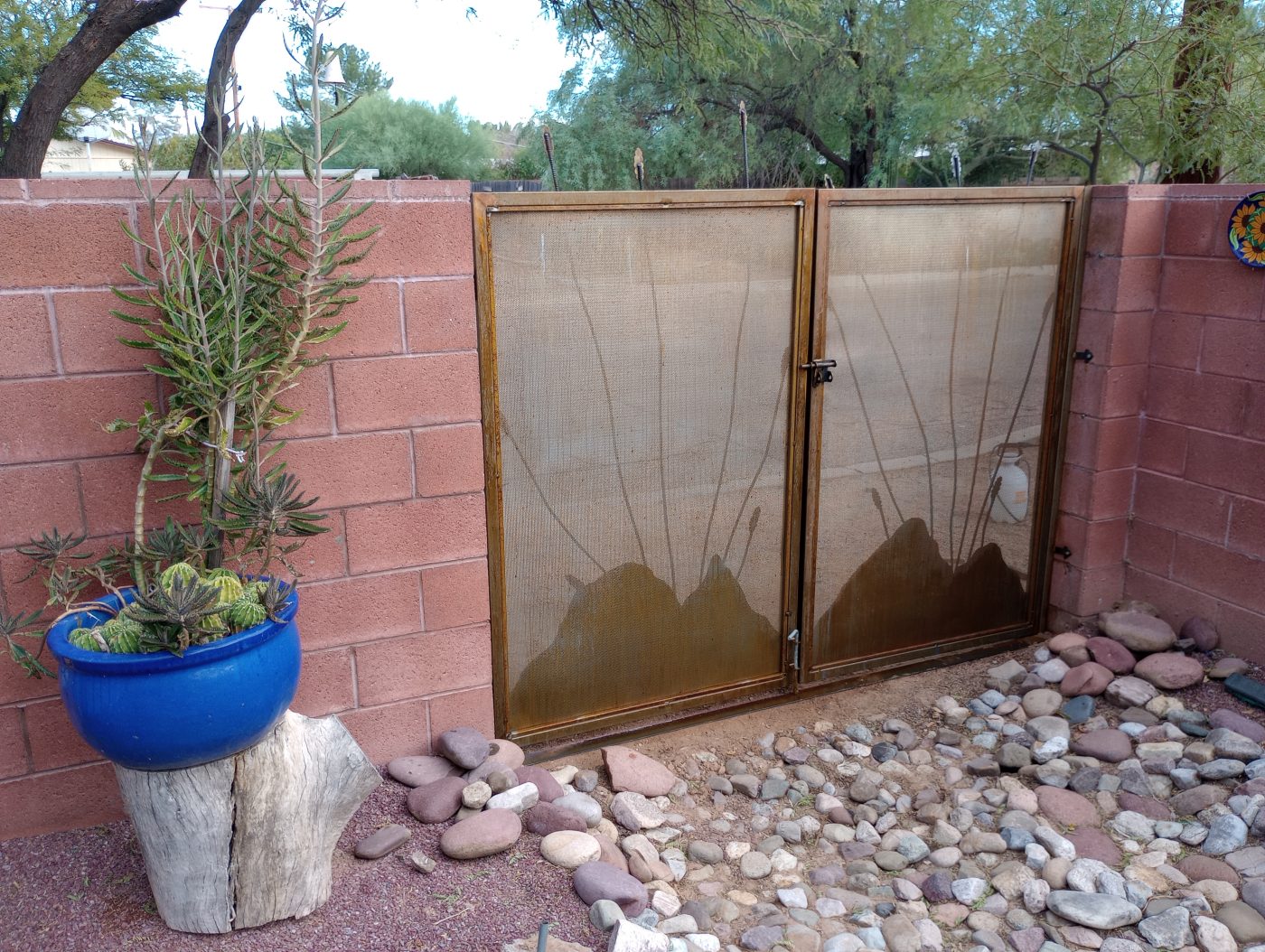 Corrugated steel privacy panel — Emery Welding & Ironwork