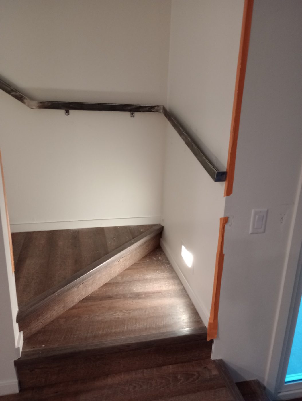 Interior wood stairs metal railing — Emery Welding & Ironwork