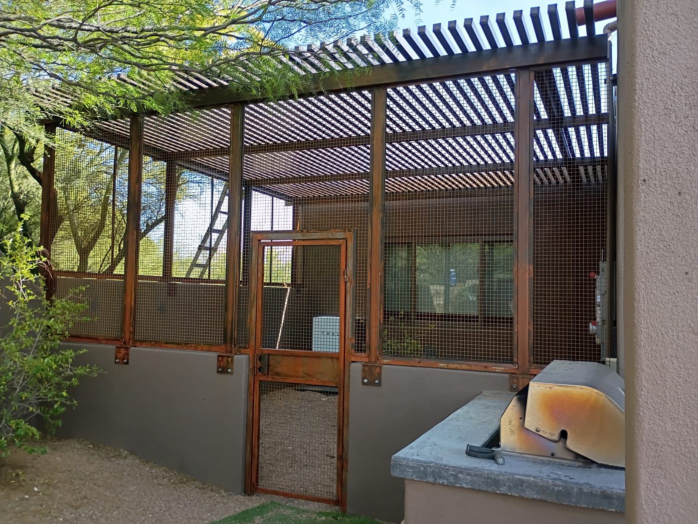 Steel and wood pergola shade — Emery Welding & Ironwork