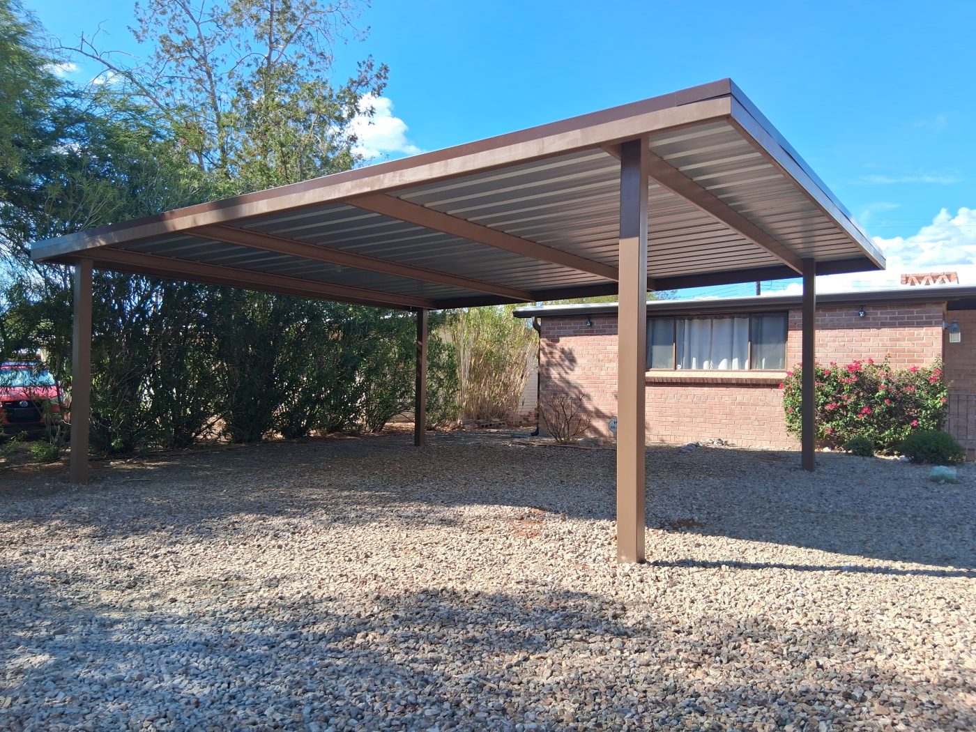 Steel frame patio cover — Emery Welding & Ironwork