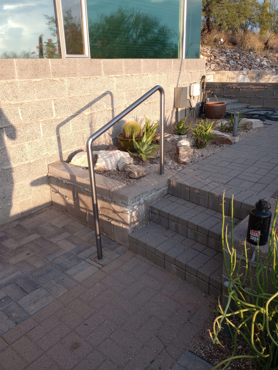 Steel step handrail desert — Emery Welding & Ironwork